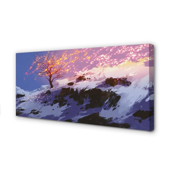 Obraz płótno TULUP na ramie Zima góry drzewo, 100x50 cm cm Tulup