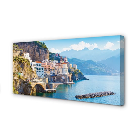 Obraz płótno TULUP Włochy Morze wybrzeże budynki, 100x50 cm cm Tulup