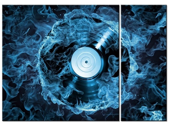 Obraz Płyta winylowa w błękicie, 2 elementy, 70x50 cm Oobrazy