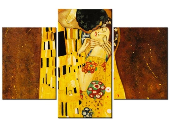 Obraz Pocałunek wg Gustav Klimt, 3 elementy, 90x60 cm Oobrazy