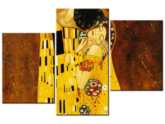 Obraz Pocałunek wg Gustav Klimt, 3 elementy, 90x60 cm Oobrazy