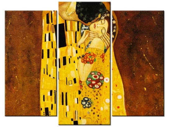 Obraz Pocałunek wg Gustav Klimt, 3 elementy, 90x70 cm Oobrazy