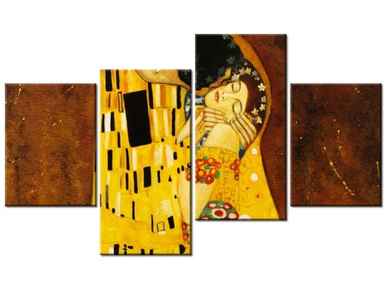 Obraz Pocałunek wg Gustav Klimt, 4 elementy, 120x70 cm Oobrazy