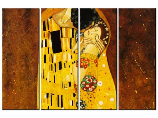 Obraz Pocałunek wg Gustav Klimt, 4 elementy, 120x80 cm Oobrazy