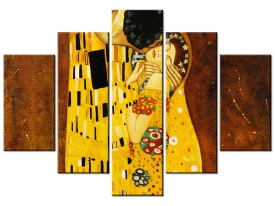 Obraz, Pocałunek wg Gustav Klimt, 5 elementów, 150x105 cm Oobrazy