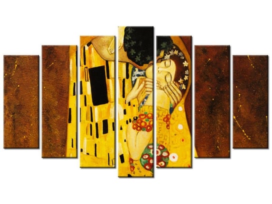 Obraz Pocałunek wg Gustav Klimt, 7 elementów, 140x80 cm Oobrazy