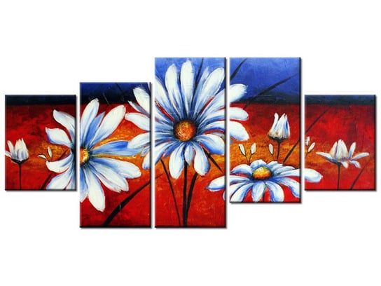 Obraz Polne kwiaty, 5 elementów, 150x70 cm Oobrazy