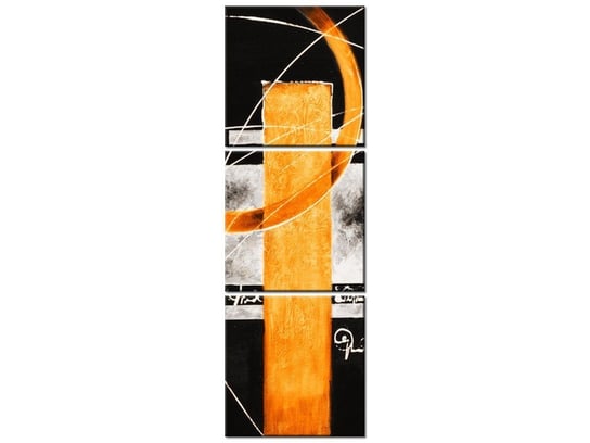 Obraz Pomarańczowa abstrakcja, 3 elementy, 30x90 cm Oobrazy