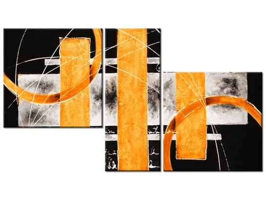 Obraz Pomarańczowa abstrakcja, 3 elementy, 90x50 cm Oobrazy