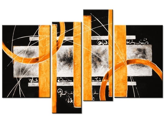 Obraz Pomarańczowa abstrakcja, 4 elementy, 130x85 cm Oobrazy