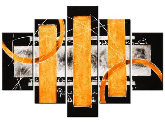 Obraz Pomarańczowa abstrakcja, 5 elementów, 150x105 cm Oobrazy