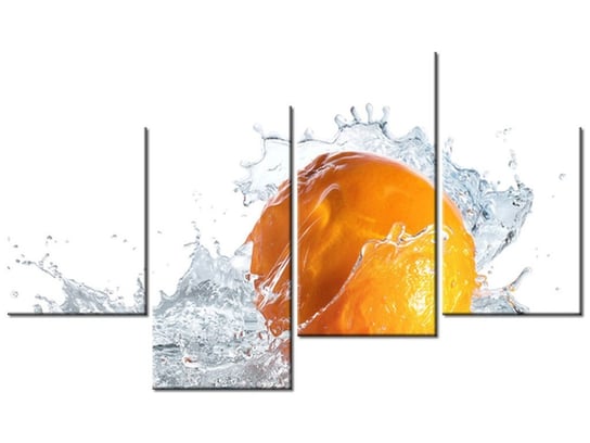 Obraz, Pomarańczowy plusk, 4 elementy, 120x70 cm Oobrazy