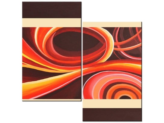 Obraz Pomarańczowy wir, 2 elementy, 60x60 cm Oobrazy