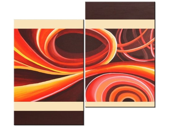 Obraz Pomarańczowy wir, 2 elementy, 80x70 cm Oobrazy