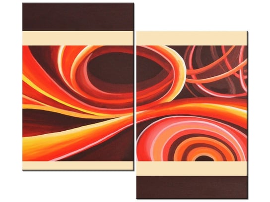 Obraz Pomarańczowy wir, 2 elementy, 80x70 cm Oobrazy