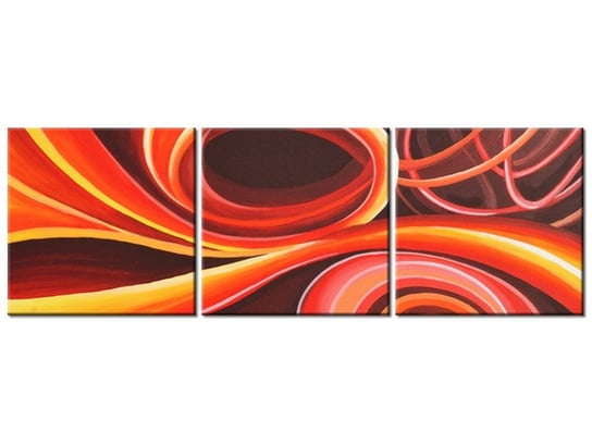 Obraz Pomarańczowy wir, 3 elementy, 150x50 cm Oobrazy