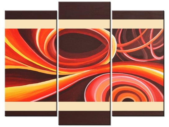 Obraz Pomarańczowy wir, 3 elementy, 90x70 cm Oobrazy