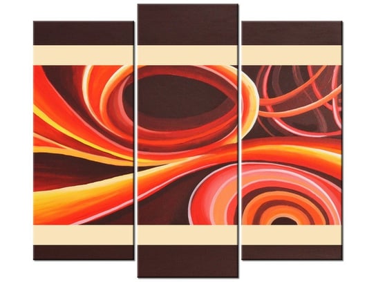 Obraz Pomarańczowy wir, 3 elementy, 90x80 cm Oobrazy