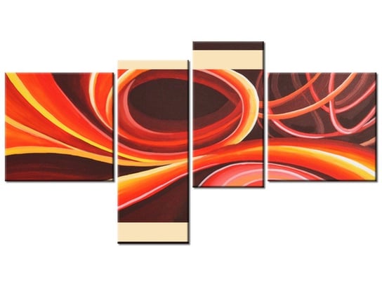 Obraz Pomarańczowy wir, 4 elementy, 100x55 cm Oobrazy