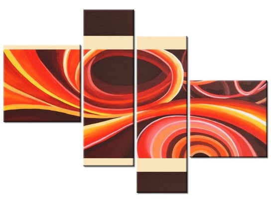 Obraz Pomarańczowy wir, 4 elementy, 100x70 cm Oobrazy
