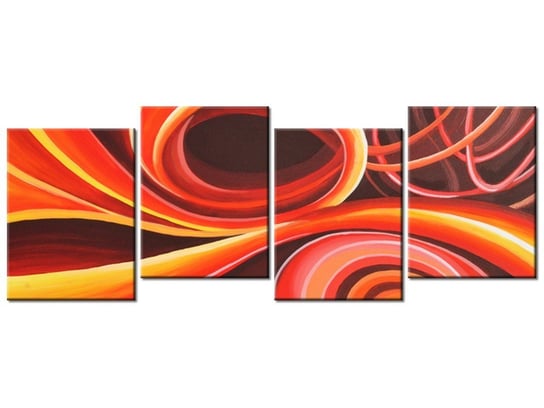 Obraz Pomarańczowy wir, 4 elementy, 120x45 cm Oobrazy