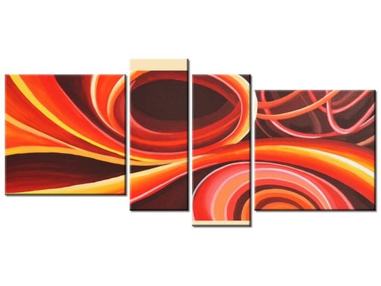 Obraz Pomarańczowy wir, 4 elementy, 120x55 cm Oobrazy