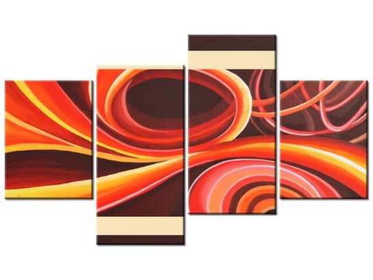 Obraz Pomarańczowy wir, 4 elementy, 120x70 cm Oobrazy
