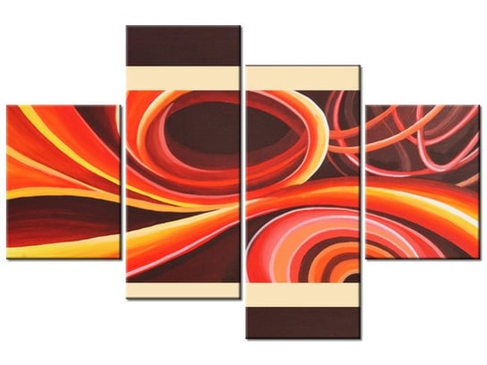 Obraz Pomarańczowy wir, 4 elementy, 120x80 cm Oobrazy