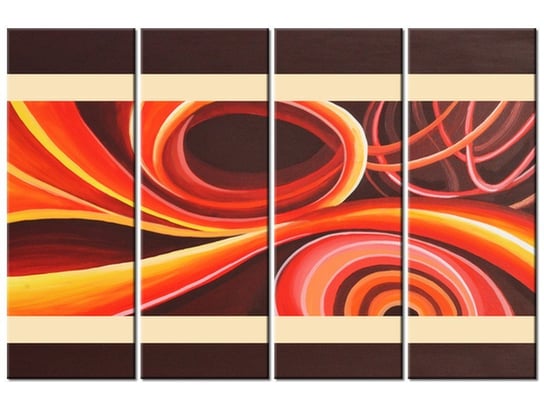 Obraz Pomarańczowy wir, 4 elementy, 120x80 cm Oobrazy