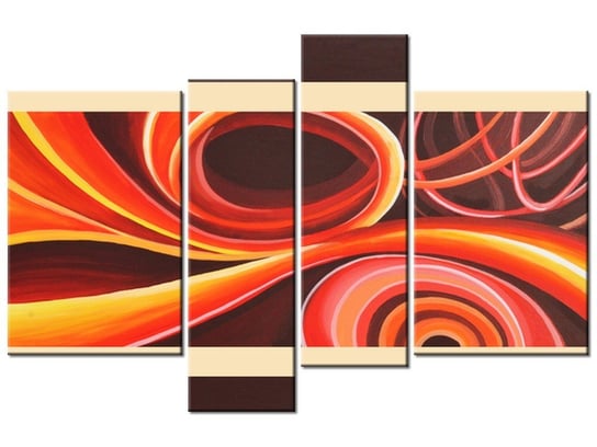 Obraz Pomarańczowy wir, 4 elementy, 130x85 cm Oobrazy