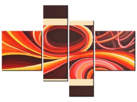 Obraz Pomarańczowy wir, 4 elementy, 130x90 cm Oobrazy