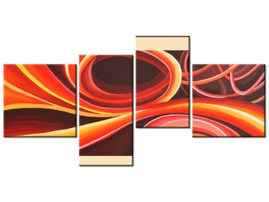 Obraz Pomarańczowy wir, 4 elementy, 140x70 cm Oobrazy
