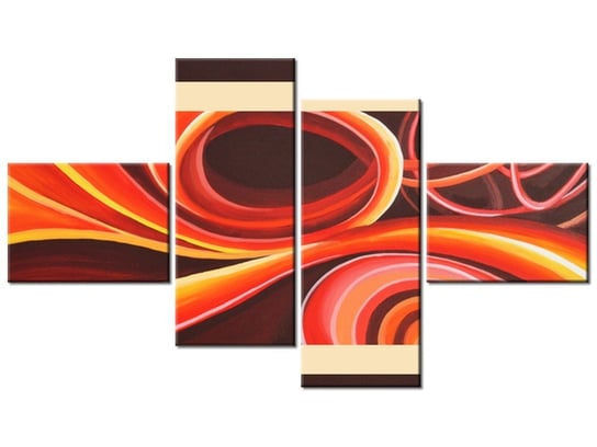 Obraz Pomarańczowy wir, 4 elementy, 140x80 cm Oobrazy