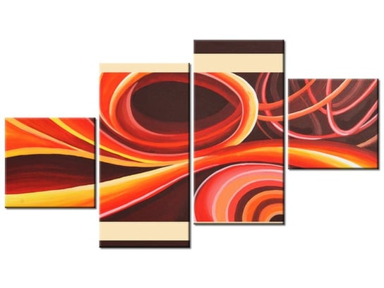 Obraz Pomarańczowy wir, 4 elementy, 160x90 cm Oobrazy