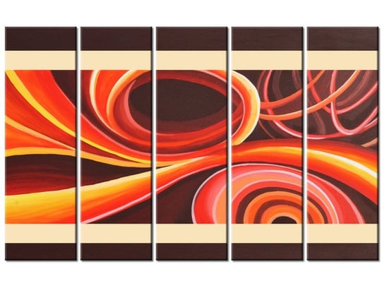 Obraz Pomarańczowy wir, 5 elementów, 100x63 cm Oobrazy