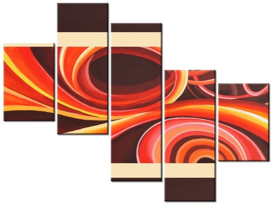 Obraz Pomarańczowy wir, 5 elementów, 100x75 cm Oobrazy