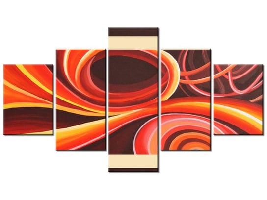 Obraz Pomarańczowy wir, 5 elementów, 125x70 cm Oobrazy