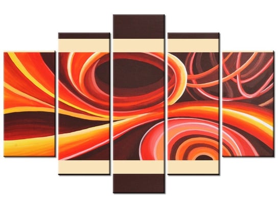 Obraz Pomarańczowy wir, 5 elementów, 150x100 cm Oobrazy