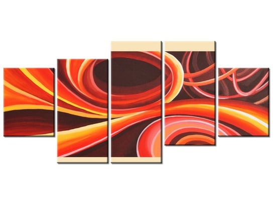 Obraz Pomarańczowy wir, 5 elementów, 150x70 cm Oobrazy