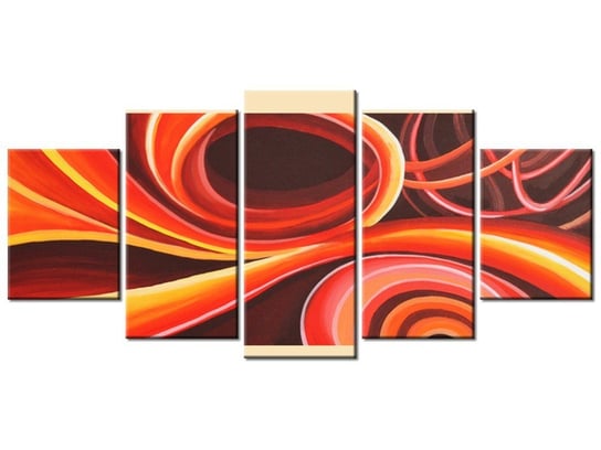 Obraz Pomarańczowy wir, 5 elementów, 150x70 cm Oobrazy