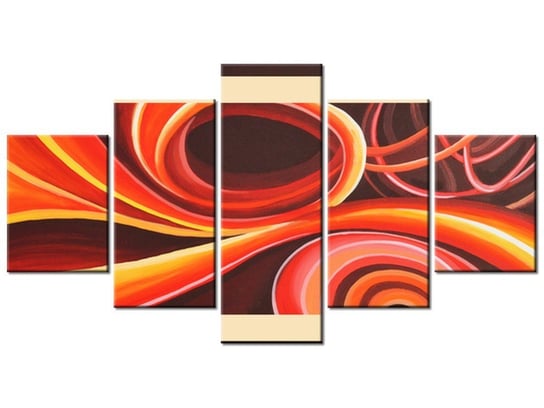 Obraz Pomarańczowy wir, 5 elementów, 150x80 cm Oobrazy
