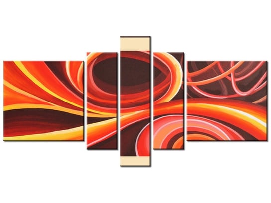 Obraz Pomarańczowy wir, 5 elementów, 160x80 cm Oobrazy