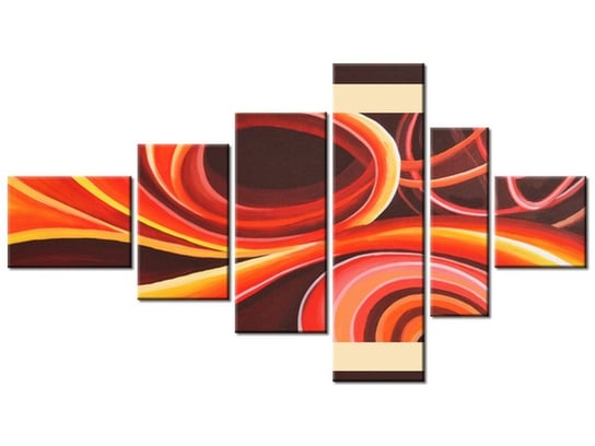 Obraz Pomarańczowy wir, 6 elementów, 180x100 cm Oobrazy