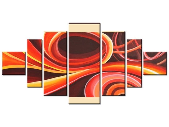 Obraz Pomarańczowy wir, 7 elementów, 200x100 cm Oobrazy