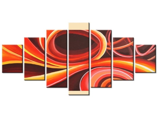 Obraz Pomarańczowy wir, 7 elementów, 210x100 cm Oobrazy
