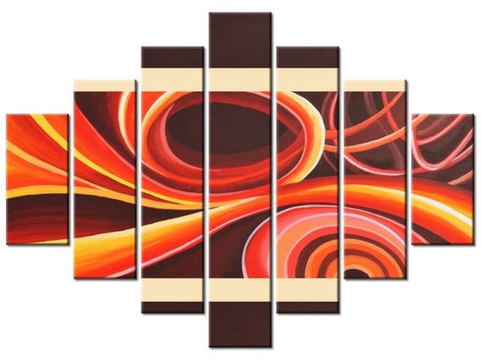 Obraz Pomarańczowy wir, 7 elementów, 210x150 cm Oobrazy