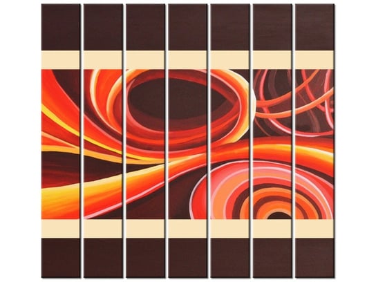 Obraz Pomarańczowy wir, 7 elementów, 210x195 cm Oobrazy