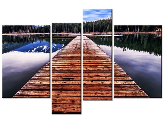 Obraz Pomost na jeziorze, 4 elementy, 130x85 cm Oobrazy
