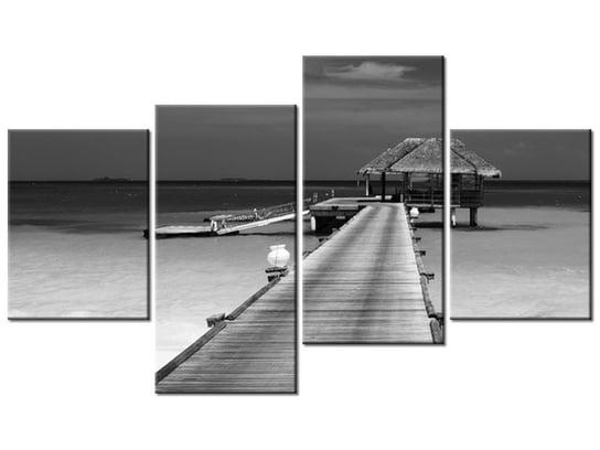 Obraz Pomost na plaży, 4 elementy, 120x70 cm Oobrazy