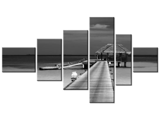 Obraz Pomost na plaży, 6 elementów, 180x100 cm Oobrazy
